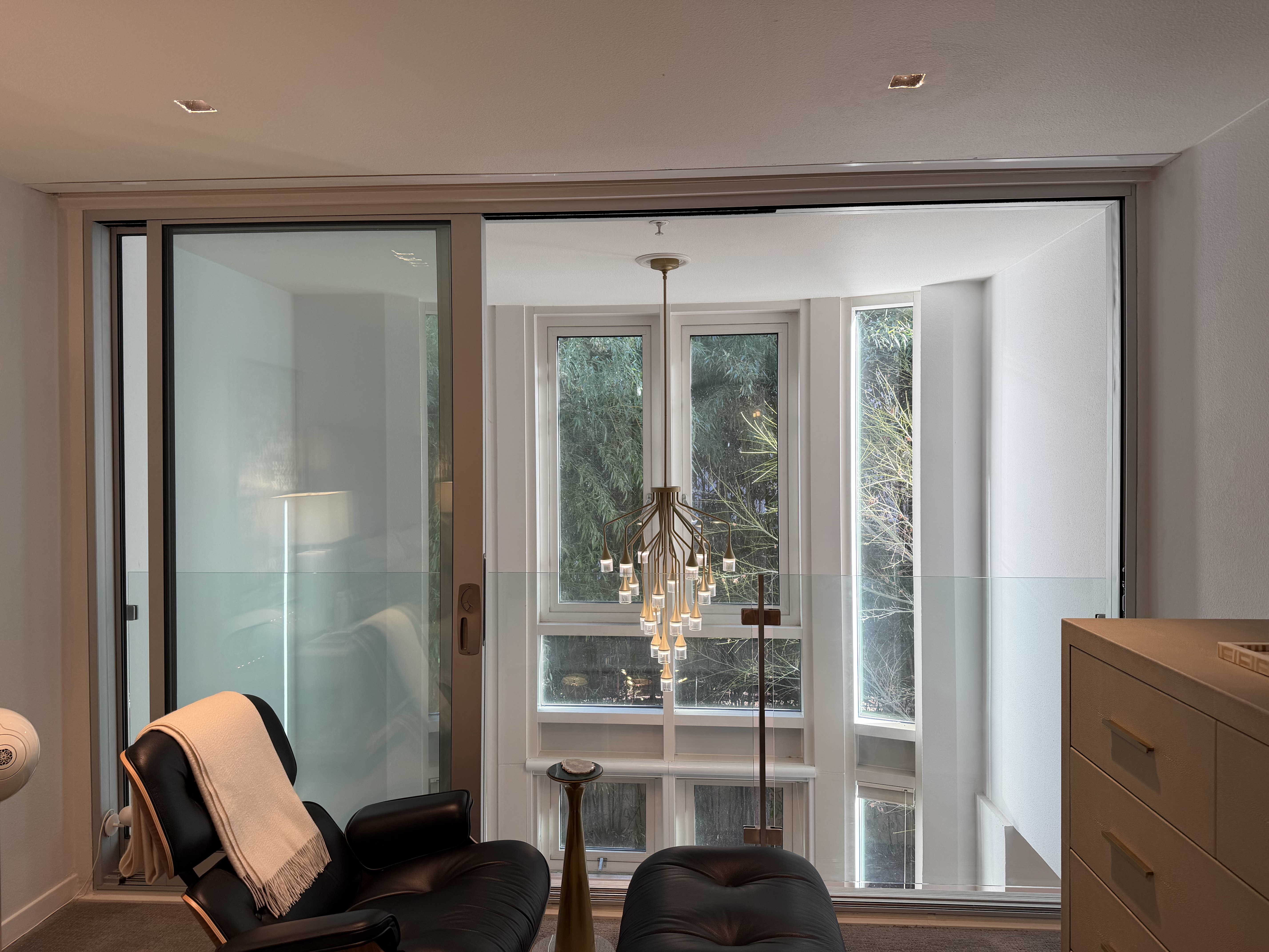 Window and balcony view and open balcony