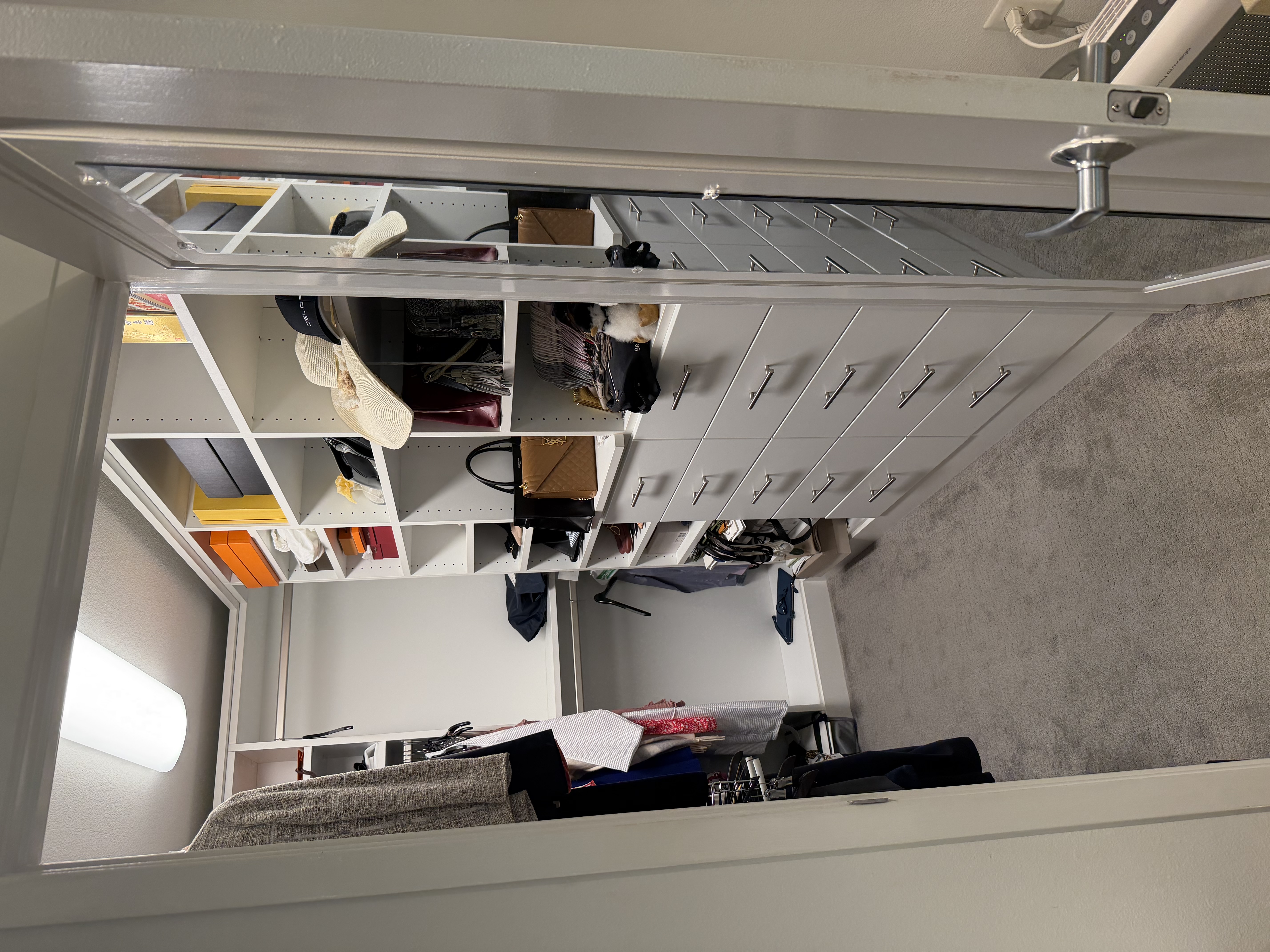 Walk-in closet with built-in organizers