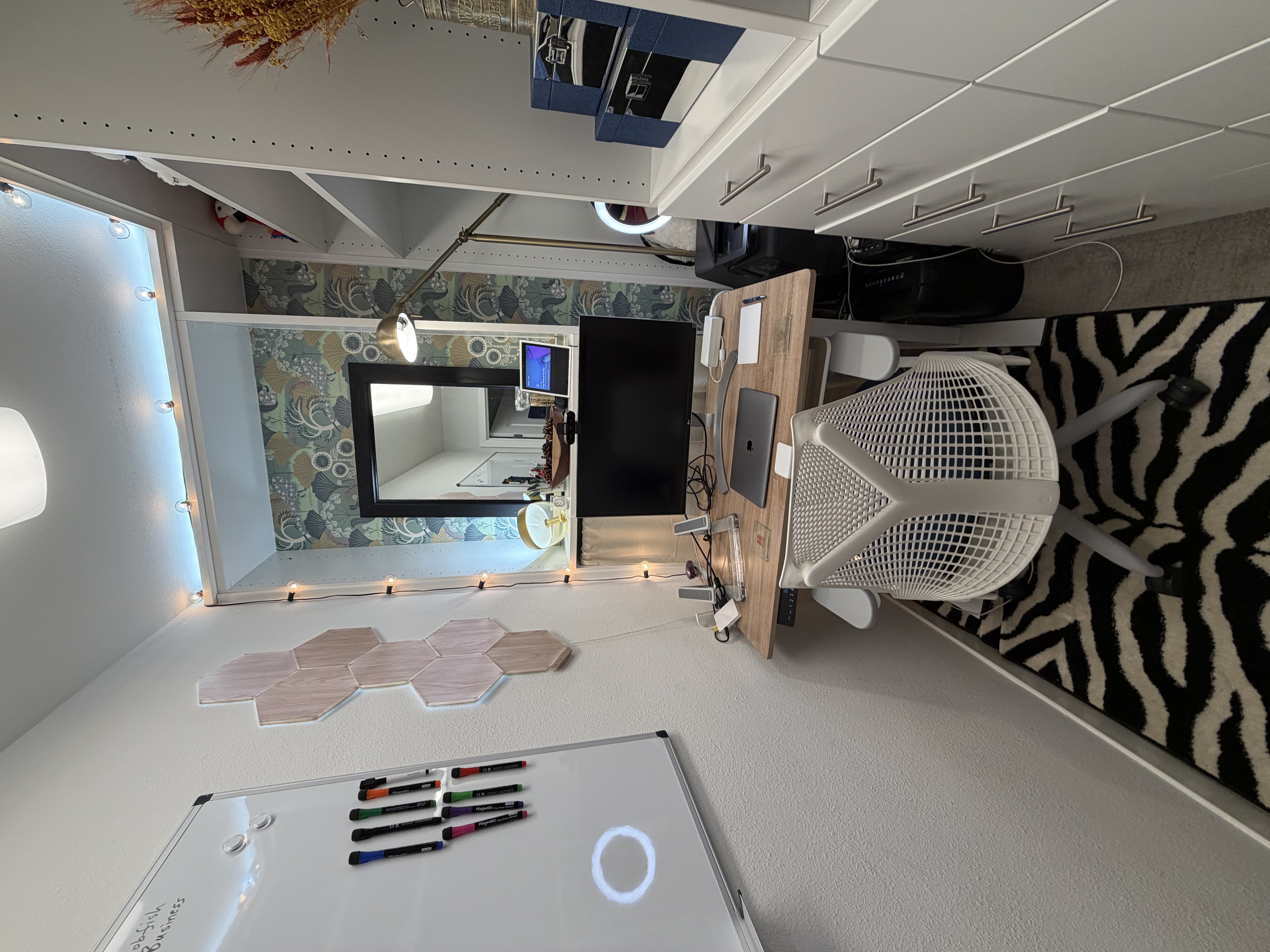 Private office with whiteboard and desk