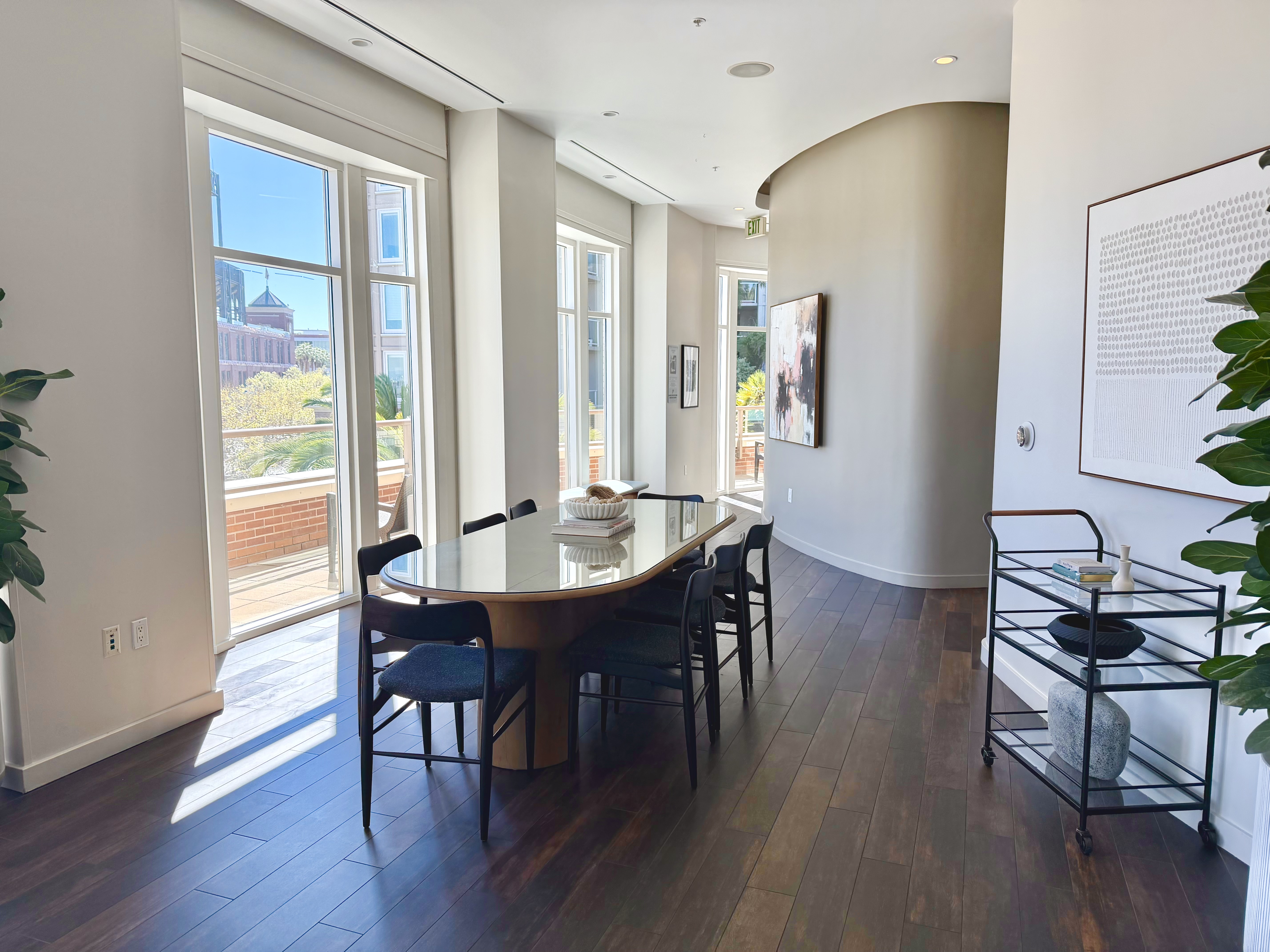 Private dining area with city views