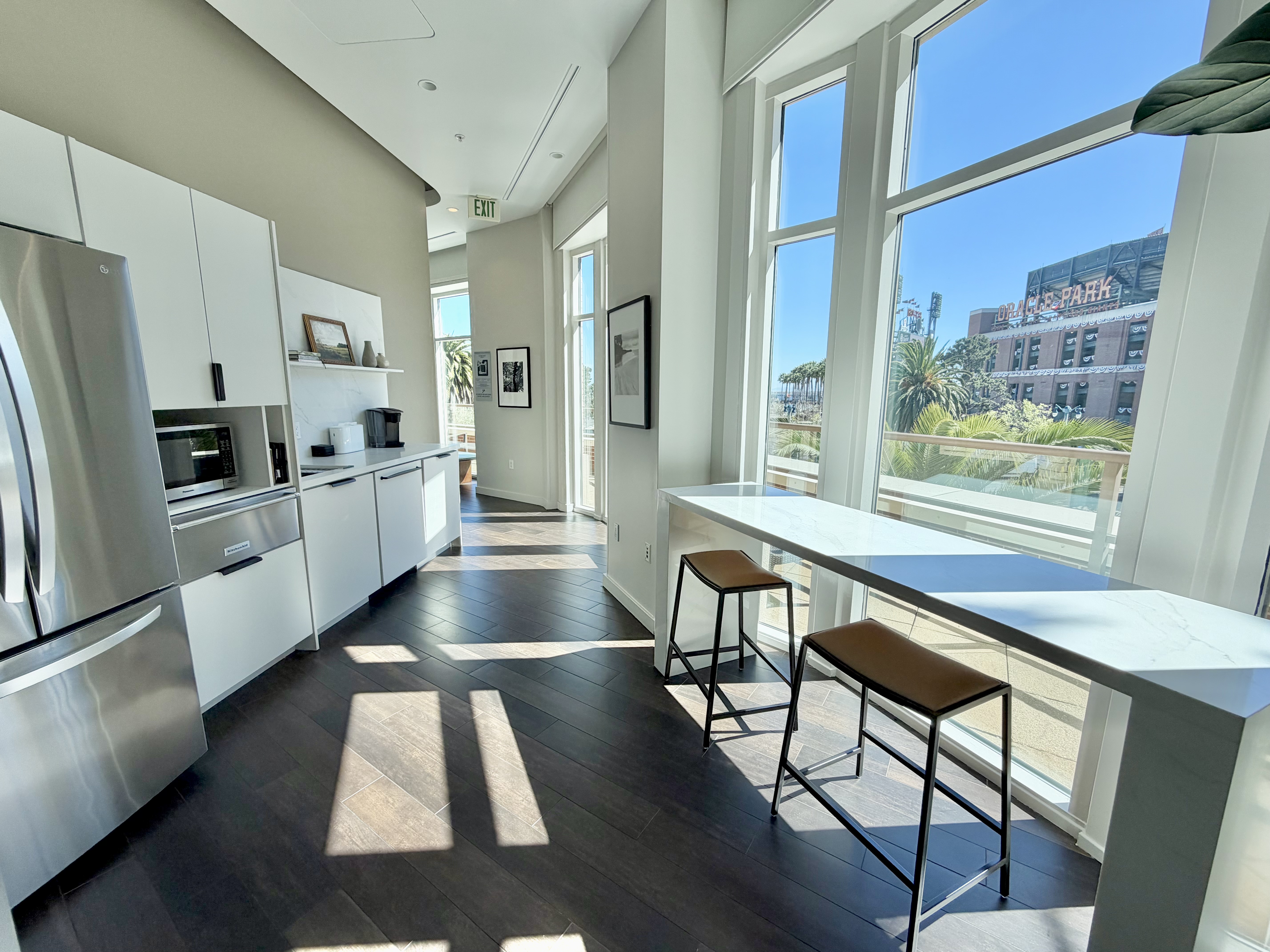 Community kitchen with counter seating