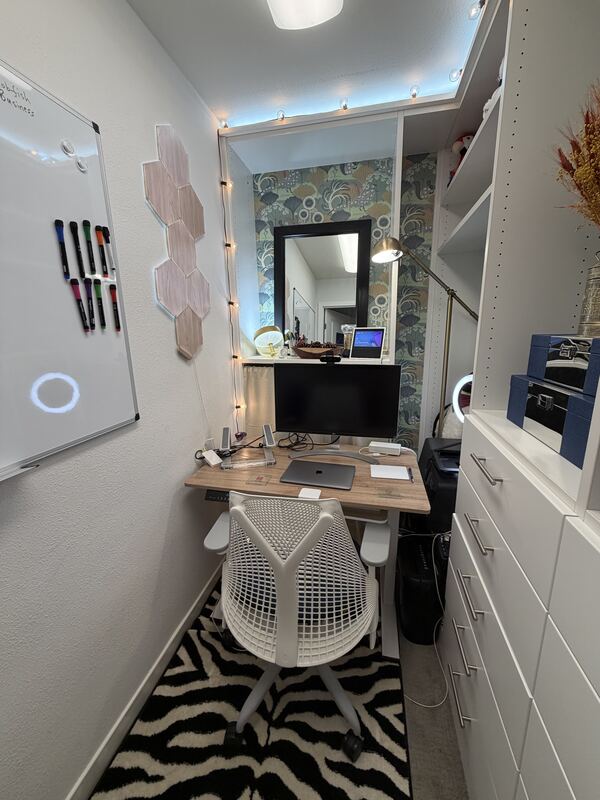 Private office with whiteboard and desk