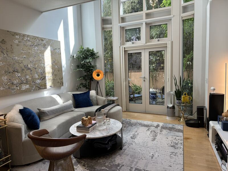 Living room with floor-to-ceiling windows